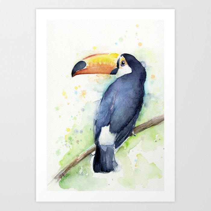 700x700 Toucan Tropical Bird Watercolor Art Print By Olechka Society6