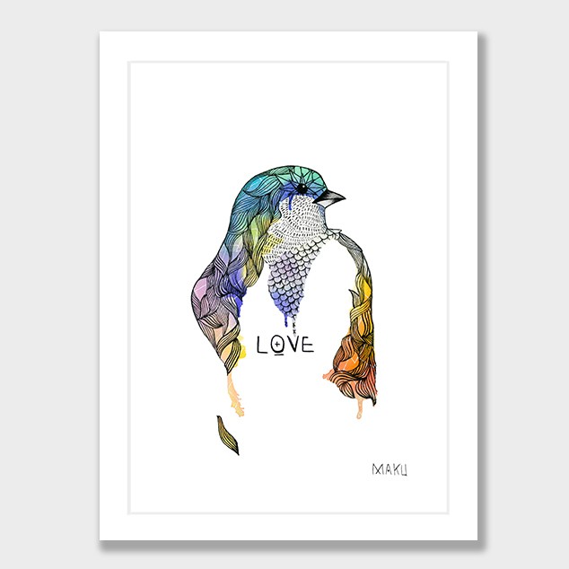 634x634 Watercolour Bird Art Print By Makus Art Nz Art Prints, Art Framing