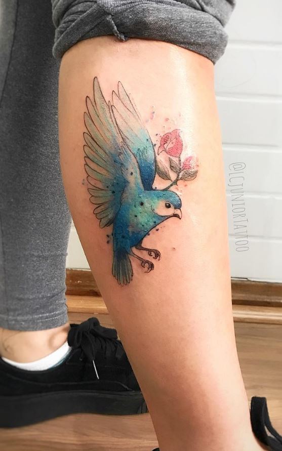 557x891 Watercolor Bird Tattoo