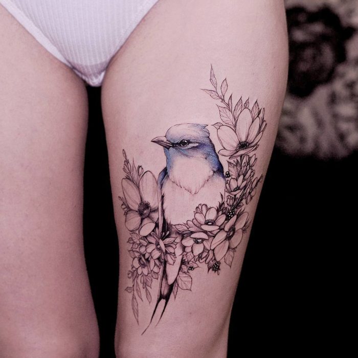700x700 Watercolor Bird Tattoo