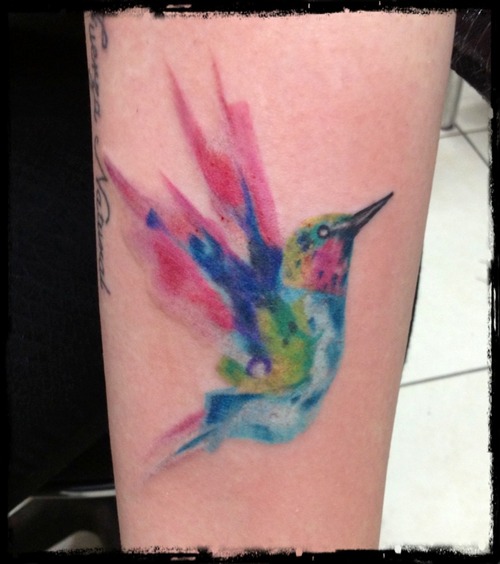 500x564 Watercolor Bird Tattoo Image