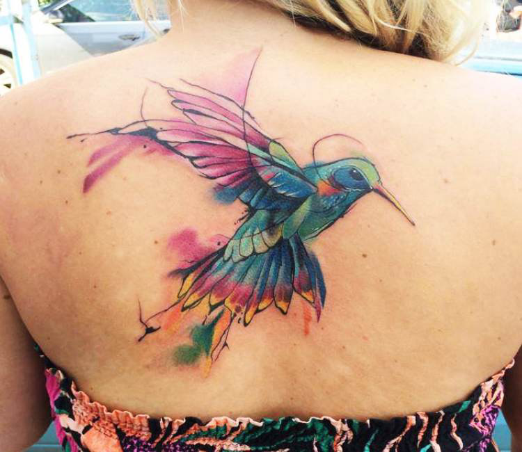 750x650 Watercolor Bird Tattoo By Mefisto Tattoo Post 15442
