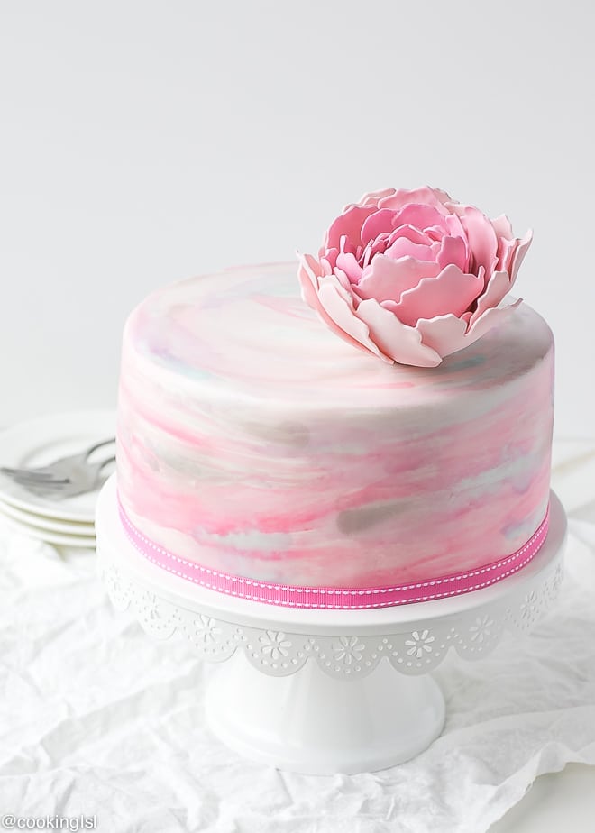 660x924 Watercolor Fondant Cake