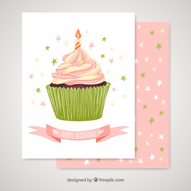 626x626 Watercolor Birthday Cake Cardq Vector Free Download