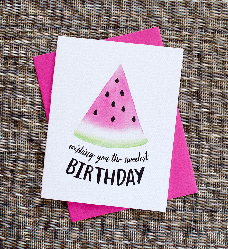 939x1024 Watercolor Watermelon Birthday Card Pennie Post