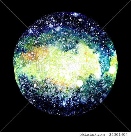 450x468 Watercolor Galaxy Texture On Black Background