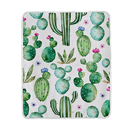 425x425 Alaza Home Decor Tropical Cactus Watercolor Blanket