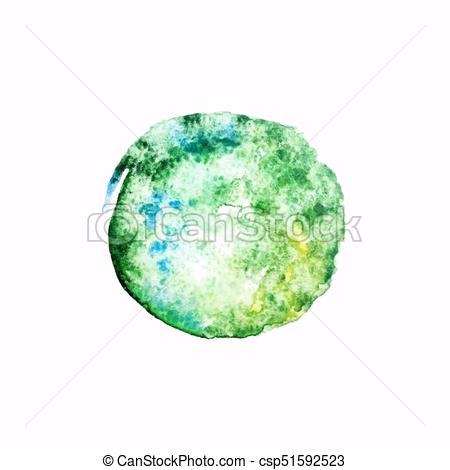 450x470 Green Watercolor Blob. Vector Watercolor Spot Backgraund, Abstract