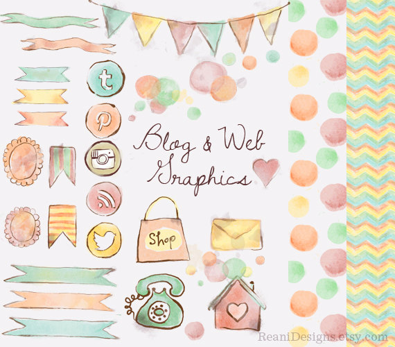 570x500 Watercolor Blog And Web Graphics Clipart