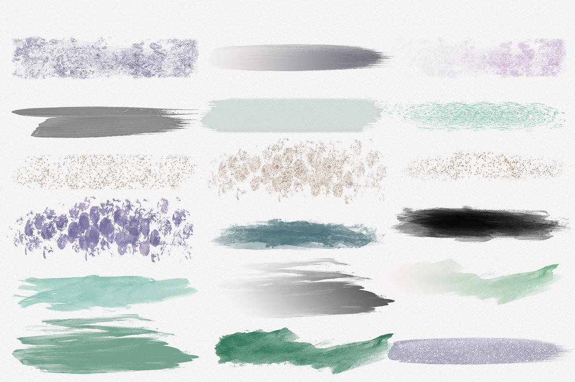 1160x772 Mint Watercolor Paint Strokes Clip Art Commercial Use Clipart