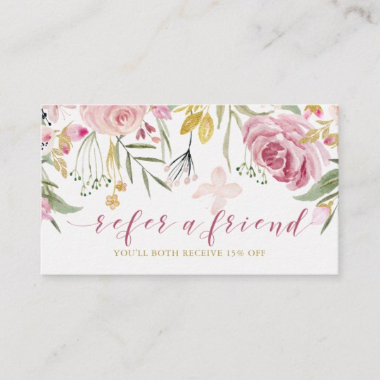 540x540 Watercolor Blooms Pink And Gold Floral Referral