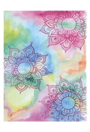 296x432 Watercolor Blooms 1 Fine Art Print By Pam Varacek