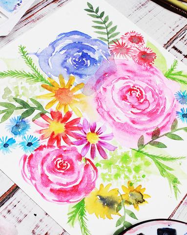 383x480 Watercolor Blooms Alisa Burke