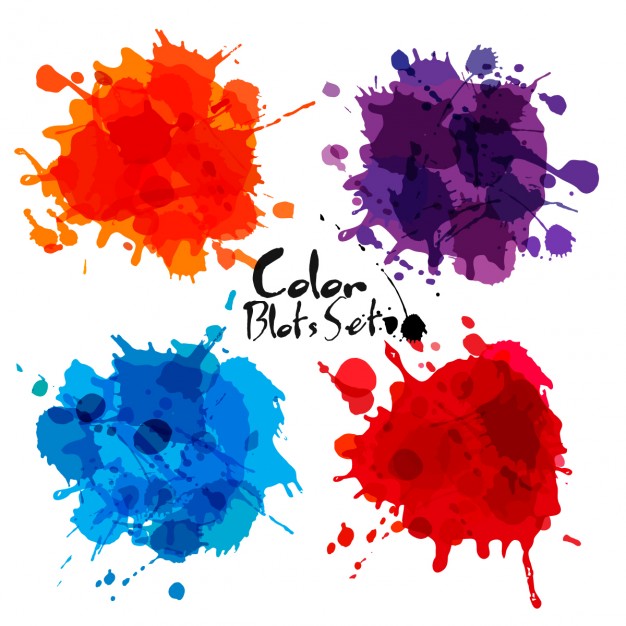 626x626 Color Watercolor Blot Set Vector Free Download