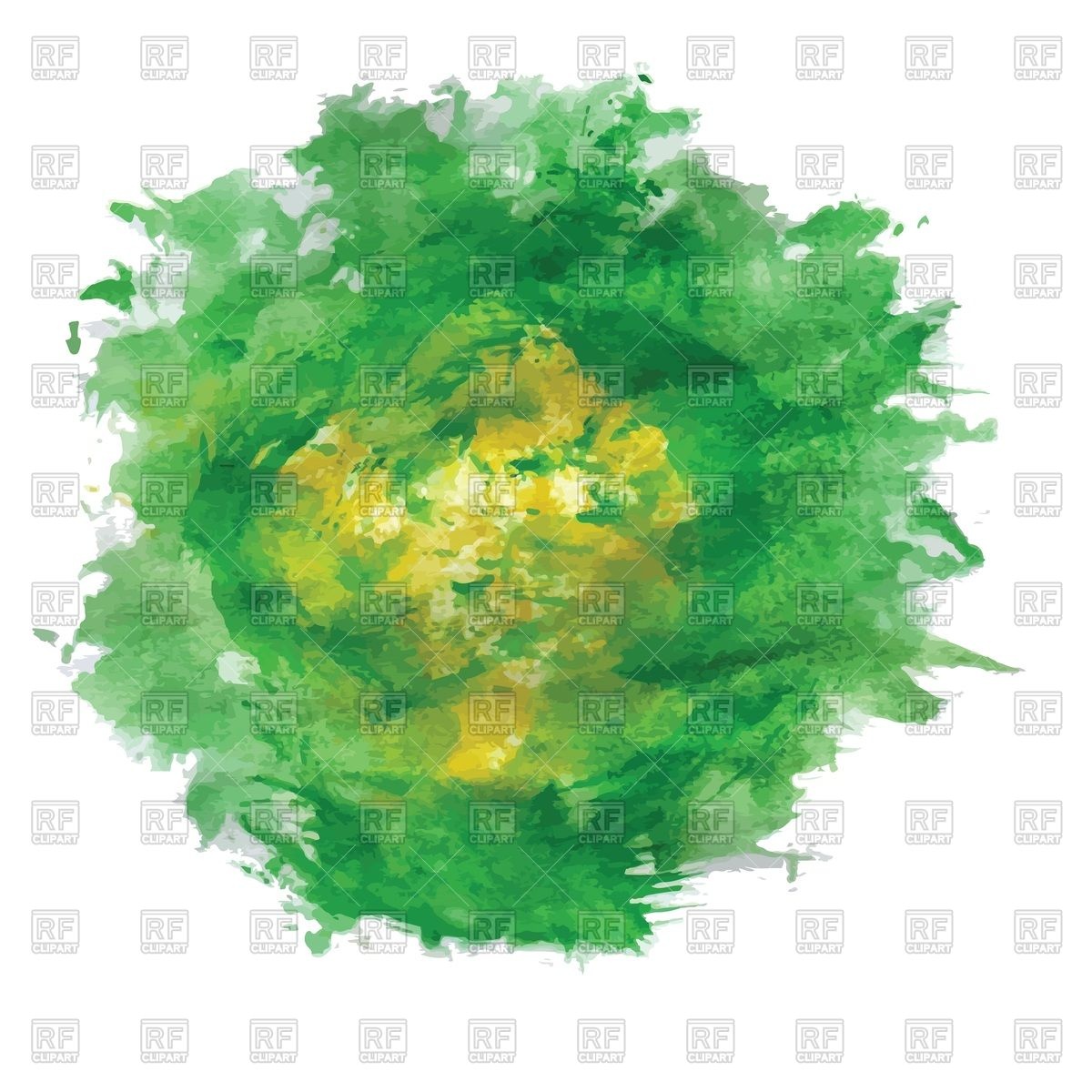1200x1200 Green Watercolor Blot On White Background Vector Image Vector