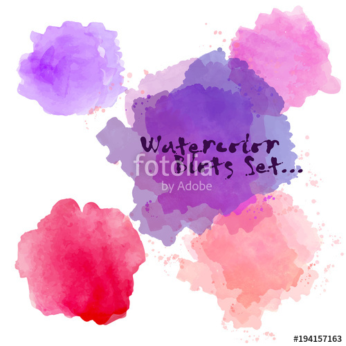 500x500 Set Of Vector Watercolor Spot. 5 Watercolor Blot For Your Design