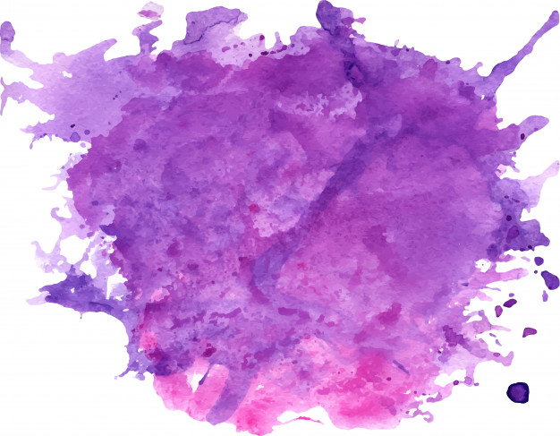 626x487 Watercolor Purple Stain With Blots, Paper Texture, Isolated On A