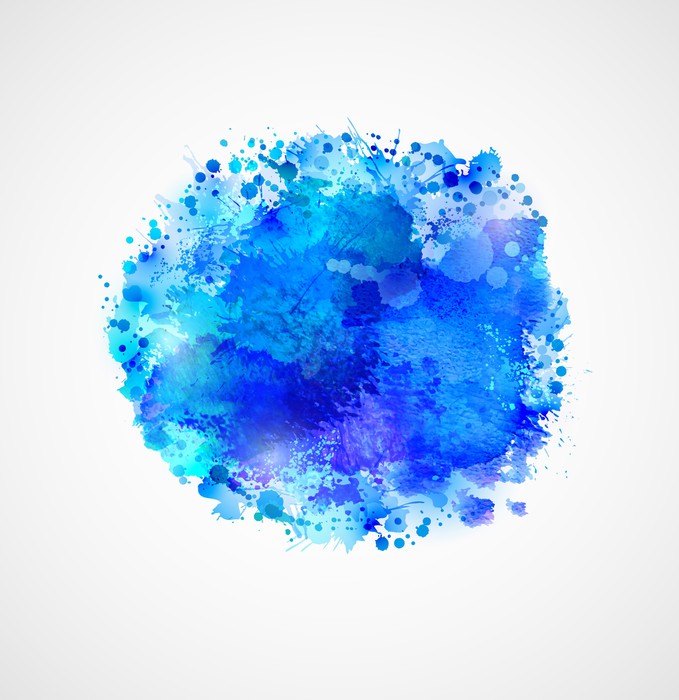 679x700 Blue Watercolor Blot Wall Mural We Live To Change