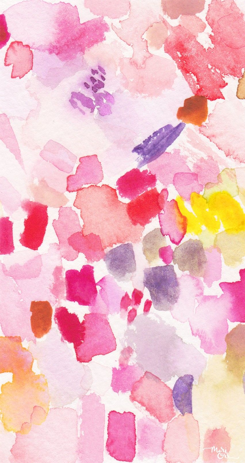 852x1609 Shades Of Pink Blotches Wallpaper Pink And Flowers Wallpaper