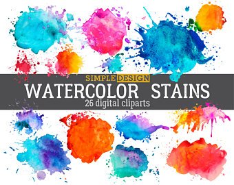 340x270 Watercolor Blotches Etsy