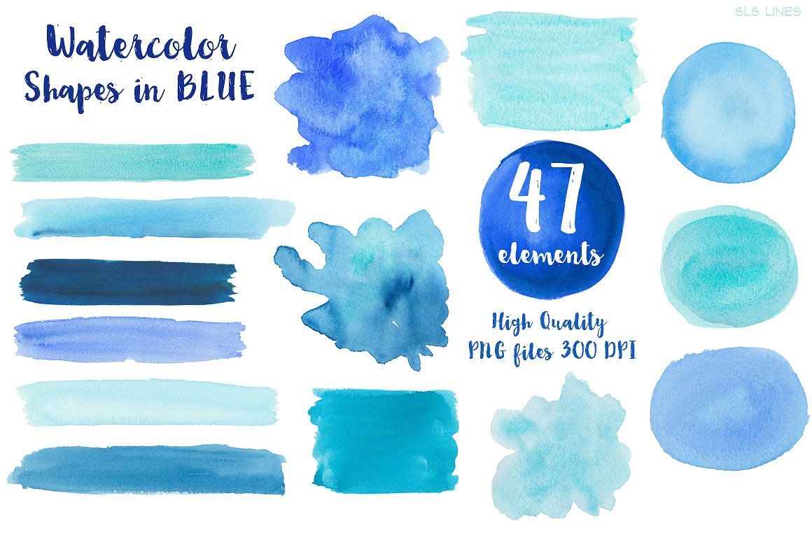 1160x772 Blue Watercolor Balls Amp Shapes Watercolor Clipart Watercolor Balls