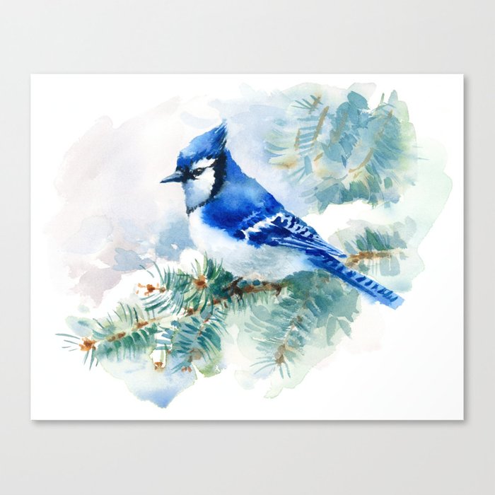 700x700 Watercolor Blue Jay Canvas Print By Fantasyartdesigns Society6