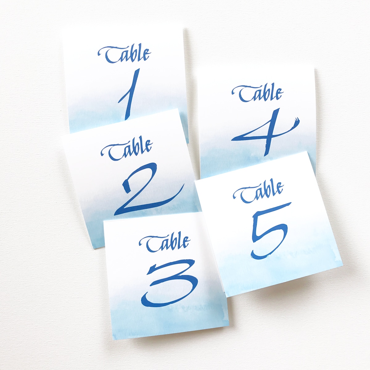 1200x1200 Watercolor Blue Table Cards Custom Watercolor Invitations