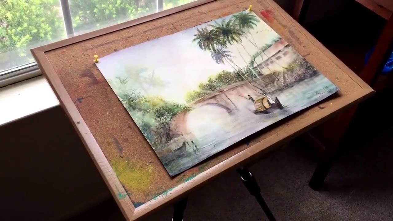 1280x720 Camera Tripod Watercolor Board
