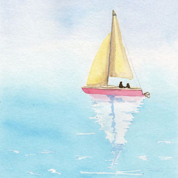 354x354 Shop Watercolor Paintings Of Boats On Wanelo
