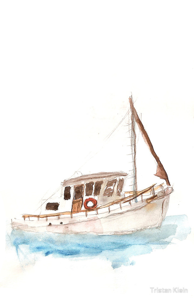 647x1000 Boat Watercolour By Tristan Klein Redbubble