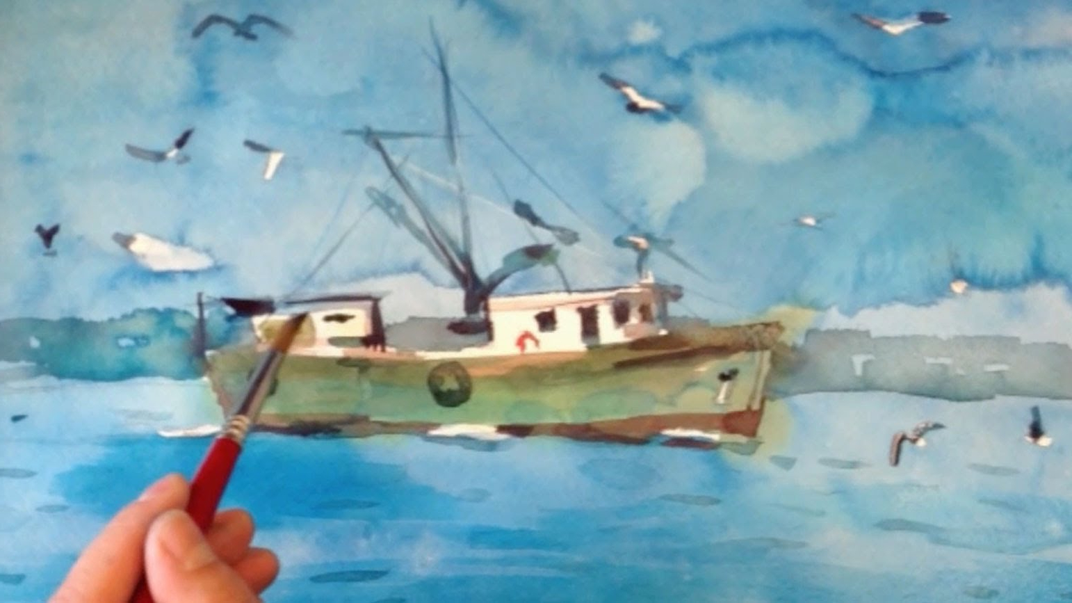 1542x867 Watercolor Paintings Of Boats Watercolor Painting Demo Of A