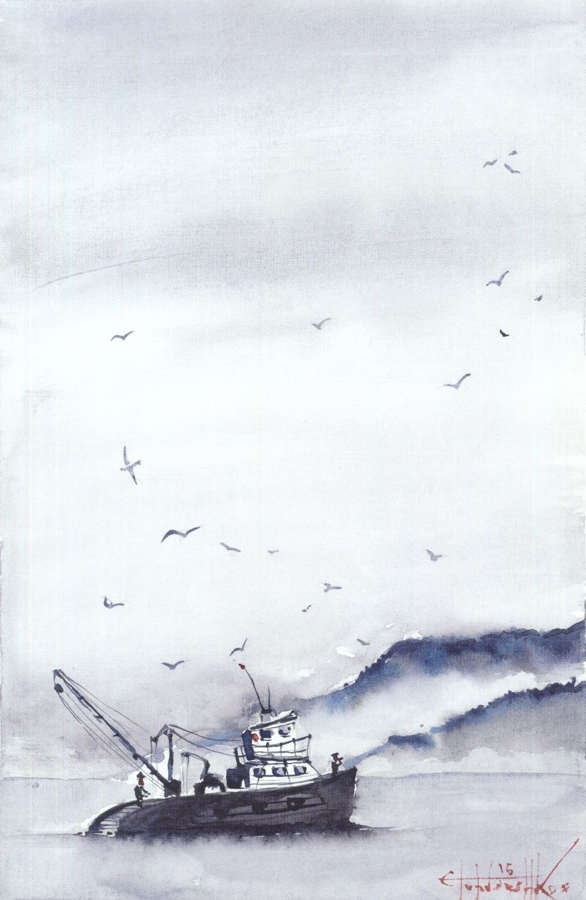 850x1306 Fishing Boat Paintings By Eugene Gorbachenko