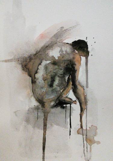 375x533 Original Abstract Body Watercolor Paintings For Sale Saatchi Art