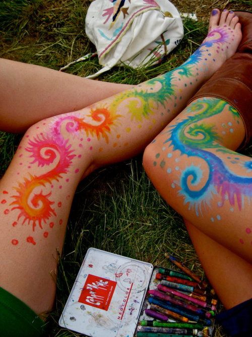 500x667 Get Covered In Temporary Tattoos Drawn With Watercolor Crayons