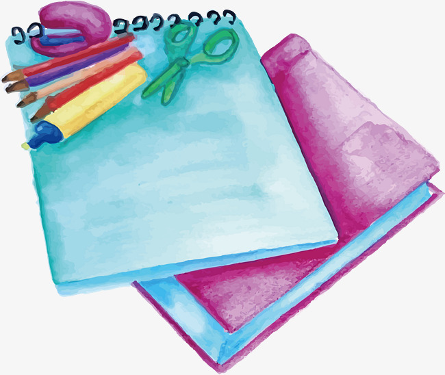 650x548 Watercolor Hand Painted Book Stationery, Watercolor Vector, Book