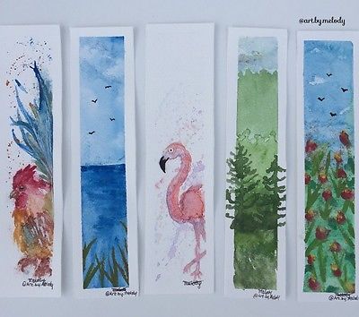 400x354 Hand Painted Watercolour Bookmark Bookmarks