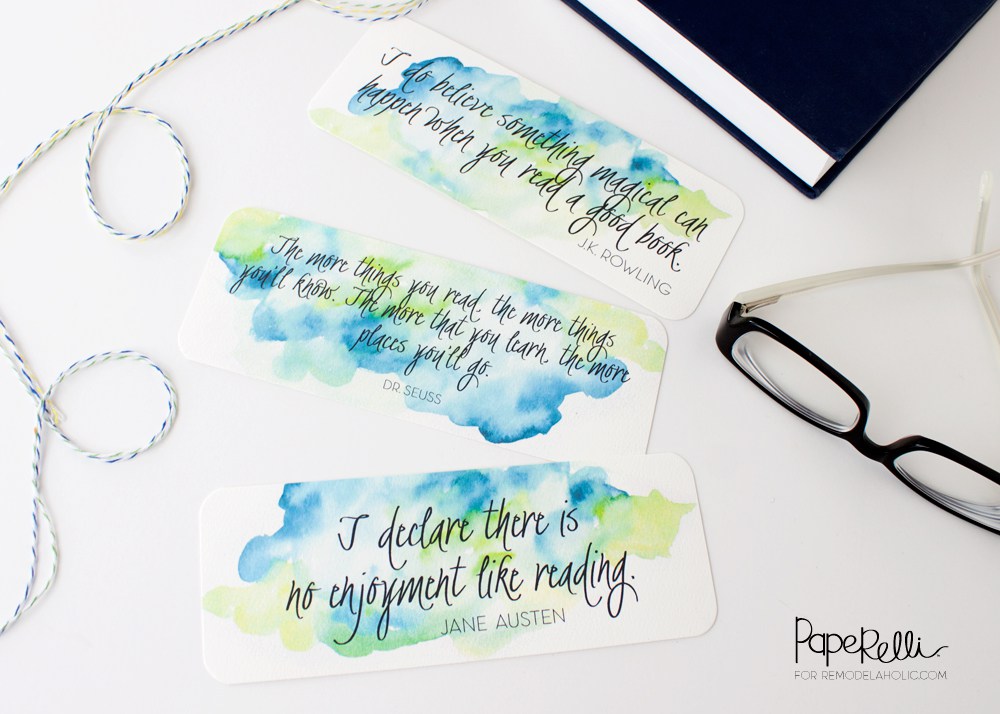 1000x714 Remodelaholic Free Download Watercolor Printable Bookmarks