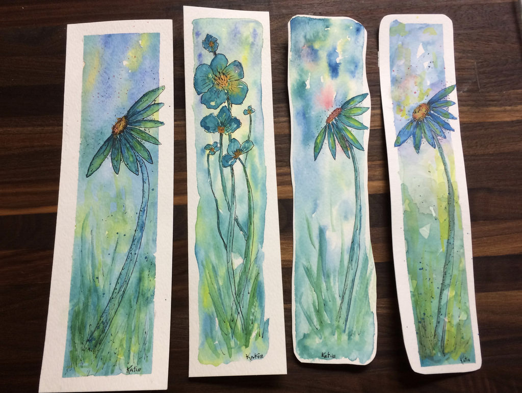 1024x771 Watercolor Bookmarks Playing With Watercolor And Pen