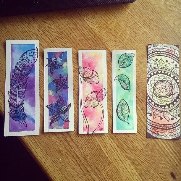 612x612 Watercolor Bookmarks