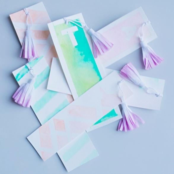 587x587 Diy Watercolor Bookmarks Craft Box Girls