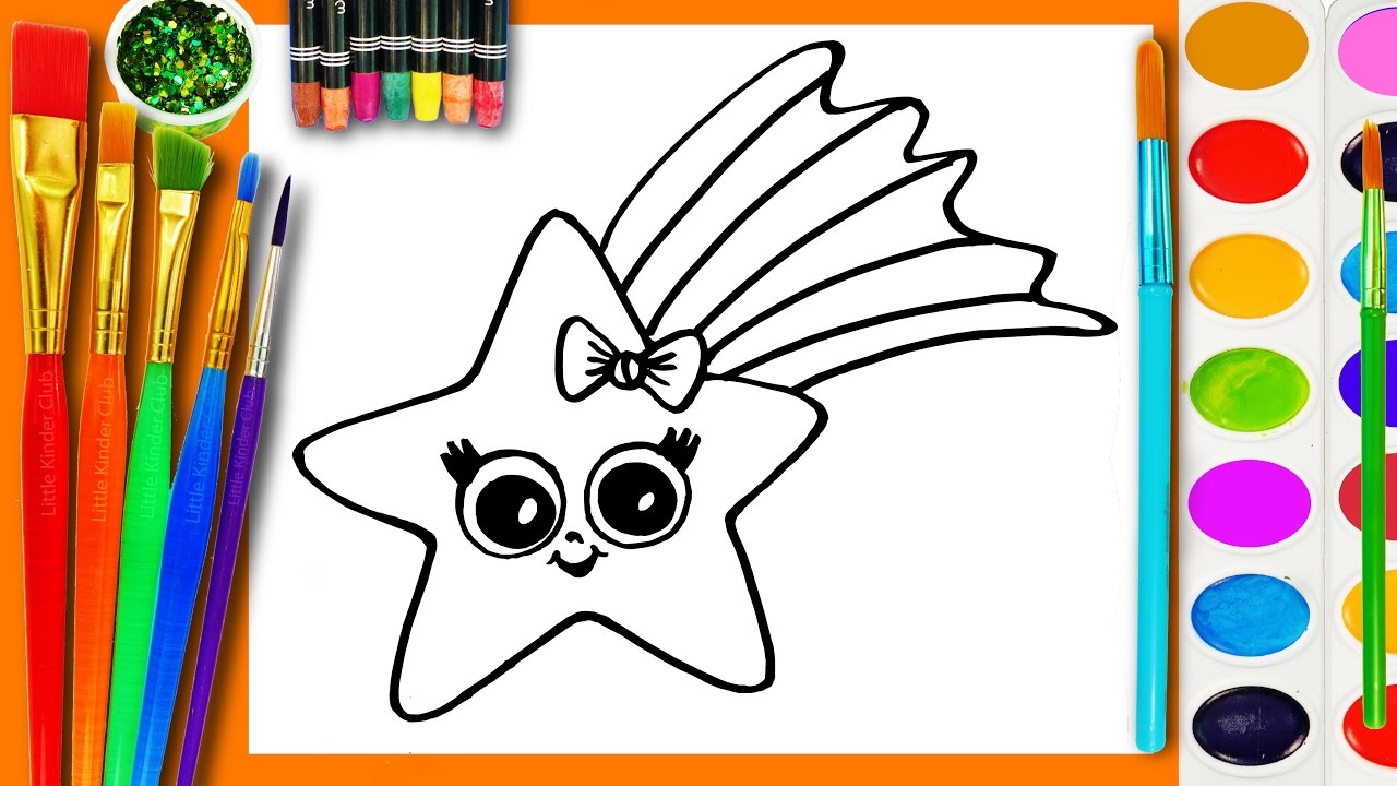 1280x720 Learn To Draw And Coloring For Kids And Paint A Star Coloring Book