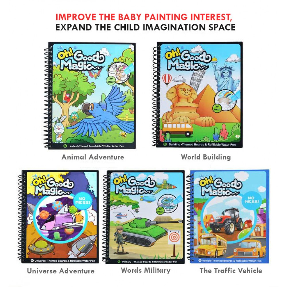 1000x1000 Vehicle Magic Coloring Book Watercolor Books For Kids Water