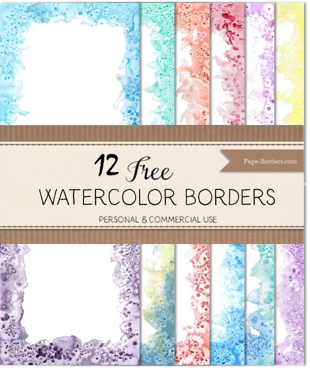 624x742 Free Watercolor Paper Borders Customize, Download Amp Print