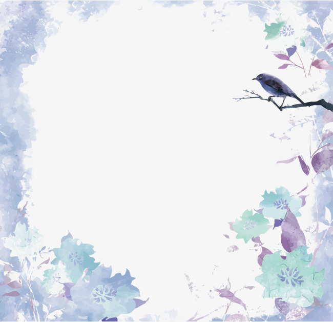 650x628 Vector Watercolor Border, Watercolor, Flowers, Bird Png And Vector