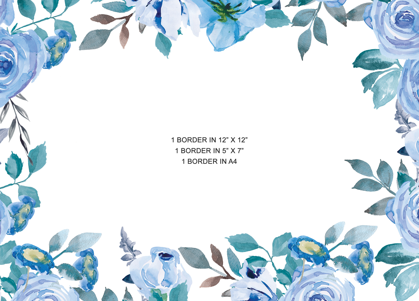 1400x1007 3 Border Arrangements Hand Painted Watercolor Clip Art Design