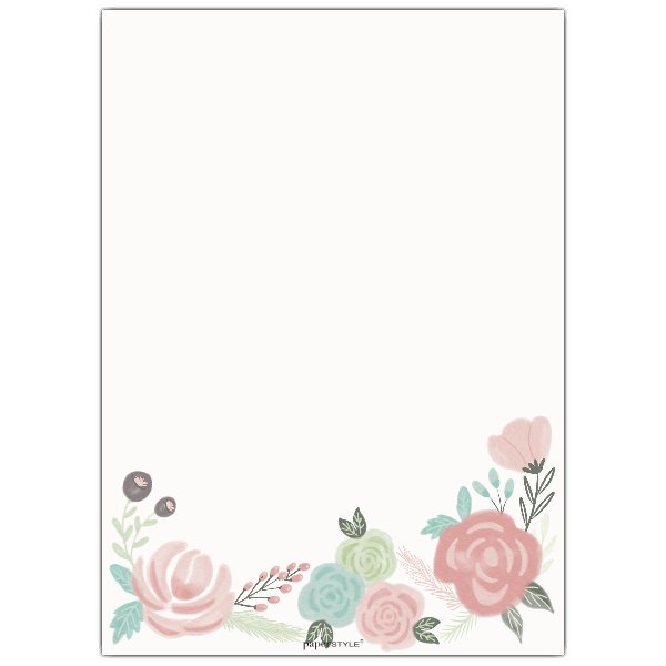 600x600 Watercolor Floral Border Bridal Luncheon Invitations Paperstyle