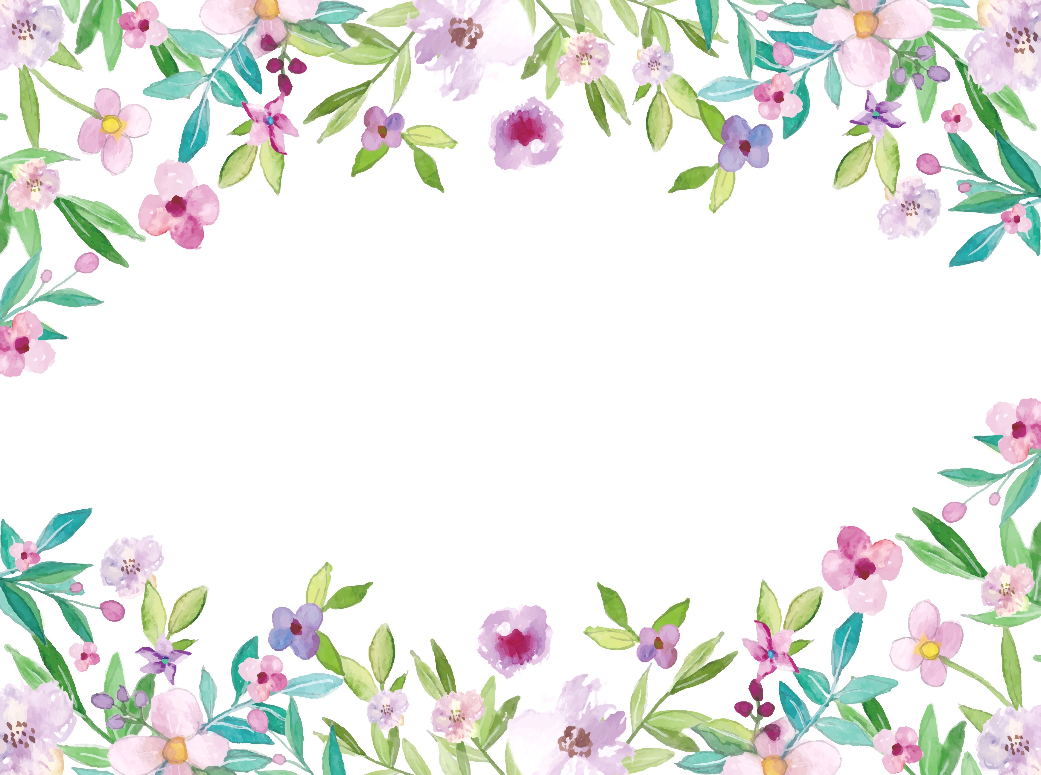 3480x2591 5a2b0156e282e9 Watercolor Flower Border