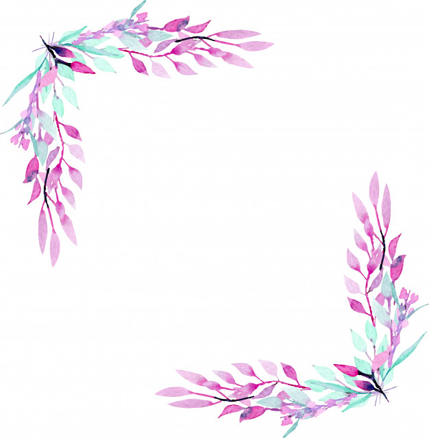 626x639 Corner Border Frame With Simple Abstract Watercolor Purple And