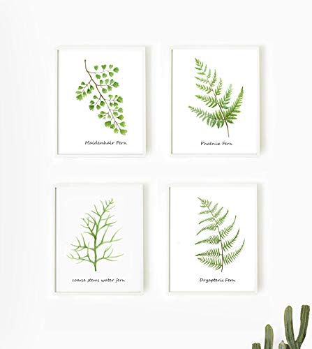 447x500 Set Of 4 Prints, Botanical Print Set, Watercolor Leaf