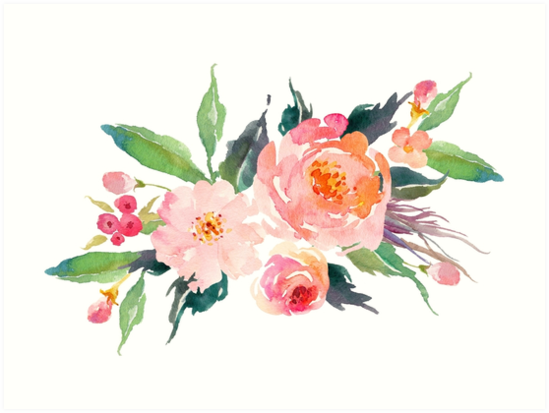 549x413 Watercolor Flower Bouquet Art Prints By Junkydotcom Redbubble